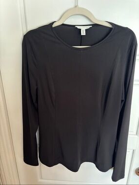 H&M Black Long Sleeve Scoop Neck Top